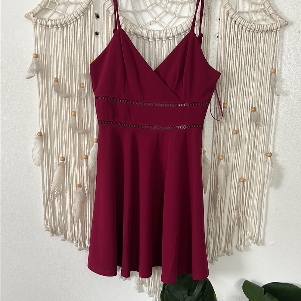 Francesca's Collections maroon Spaghetti Strap Mini Sundress